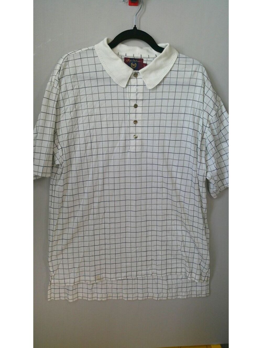 Byron Nelson Eleven Straight White Checkered Polo Shirt Size